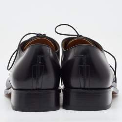Salvatore Ferragamo Black Leather Lace Up Derby Size 41.5