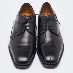 Salvatore Ferragamo Black Leather Lace Up Derby Size 41.5