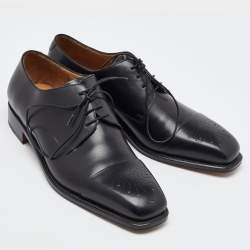 Salvatore Ferragamo Black Leather Lace Up Derby Size 41.5