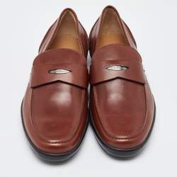 مملوكة مسبقًا Salvatore Ferragamo Brown Leather Penny Loafers Size 41.5