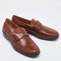 مملوكة مسبقًا Salvatore Ferragamo Brown Leather Penny Loafers Size 41.5
