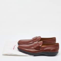 مملوكة مسبقًا Salvatore Ferragamo Brown Leather Penny Loafers Size 41.5