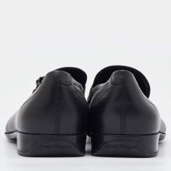 Salvatore Ferragamo Black Leather Gancini Slip On Loafers Size 41.5