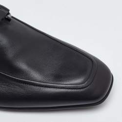 Salvatore Ferragamo Black Leather Gancini Slip On Loafers Size 41.5