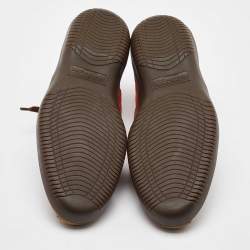 Pre Owned Salvatore Ferragamo Multicolor Suede and Fabric Low Top Sneakers Size 41.5