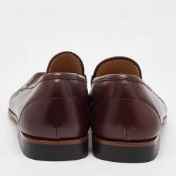 مملوكة مسبقًا Salvatore Ferragamo Dark Brown Leather Slip On Loafers Size 41.5