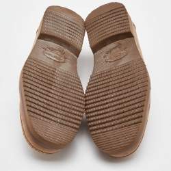 Pre Owned Salvatore Ferragamo Brown Nubuck Leather Gancini Loafers Size 41.5