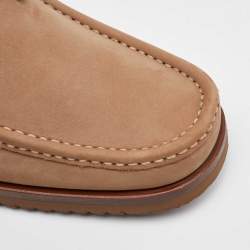 Pre Owned Salvatore Ferragamo Brown Nubuck Leather Gancini Loafers Size 41.5