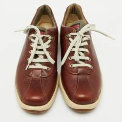 Salvatore Ferragamo Dark Brown Leather Low Top Sneakers Size 41.5