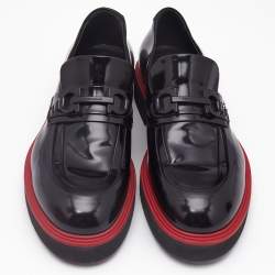 Salvatore Ferragamo Black Brushed Leather Fiorello Loafers Size 40
