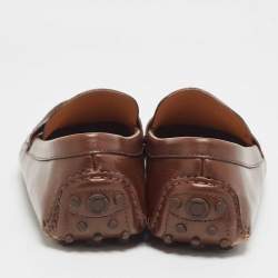 Salvatore Ferragamo Brown Leather Penny Slip On Loafers Size 43