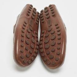 Salvatore Ferragamo Brown Leather Penny Slip On Loafers Size 43