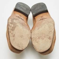 Salvatore Ferragamo Brown Suede Gancini Slip On Loafers Size 42