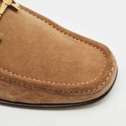 Salvatore Ferragamo Brown Suede Gancini Slip On Loafers Size 42
