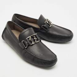 Salvatore Ferragamo Black Leather Peter Loafers Size 42.5