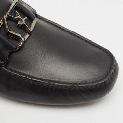 Salvatore Ferragamo Black Leather Peter Loafers Size 42.5