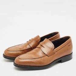 Salvatore Ferragamo Brown Leather Penny Loafers Size 40.5