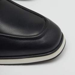 Salvatore Ferragamo Black Leather Gancini Slip On Loafers Size 41