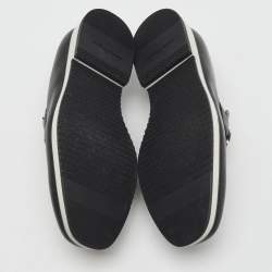 Salvatore Ferragamo Black Leather Gancini Slip On Loafers Size 41
