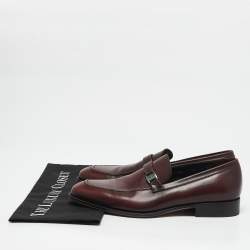 Salvatore Ferragamo Burgundy Leather Slip On Loafers Size 40
