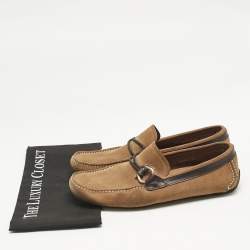 Salvatore Ferragamo Brown Suede Parigi Loafers Size 42.5 