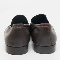 Pre Owned Salvatore Ferragamo Dark Brown Leather Penny Loafers Size 44.5
