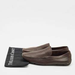 Salvatore Ferragamo Brown Leather Slip On Loafers Size 42.5