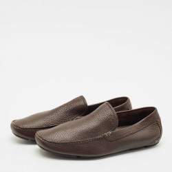 Salvatore Ferragamo Brown Leather Slip On Loafers Size 42.5