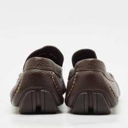 Salvatore Ferragamo Brown Leather Slip On Loafers Size 42.5