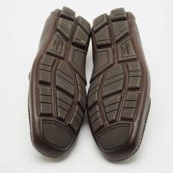 Salvatore Ferragamo Brown Leather Slip On Loafers Size 42.5