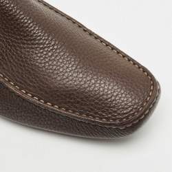 Salvatore Ferragamo Brown Leather Slip On Loafers Size 42.5