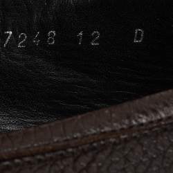 Pre Owned Salvatore Ferragamo Dark Brown Leather Gancini Penny Loafers Size 46