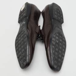 Pre Owned Salvatore Ferragamo Dark Brown Leather Gancini Penny Loafers Size 46