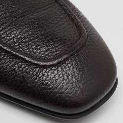 Pre Owned Salvatore Ferragamo Dark Brown Leather Gancini Penny Loafers Size 46