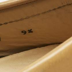 Pre Owned Salvatore Ferragamo Tan Leather Parigi Gancini Driver Loafers Size 43.5