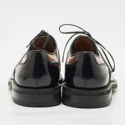 Pre Owned Salvatore Ferragamo Brown/Black Leather Tramezza Oxfords Size 42