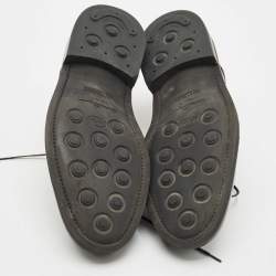 Pre Owned Salvatore Ferragamo Brown/Black Leather Tramezza Oxfords Size 42