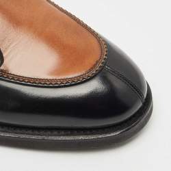 Pre Owned Salvatore Ferragamo Brown/Black Leather Tramezza Oxfords Size 42