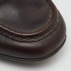 مملوكة مسبقًا حذاء لوفرز سالفاتوري فيراغامو غانتشو جلد بني داكن بدون كعب مقاس 43