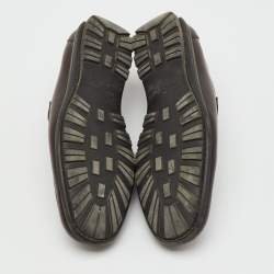 مملوكة مسبقًا حذاء لوفرز سالفاتوري فيراغامو غانتشو جلد بني داكن بدون كعب مقاس 43