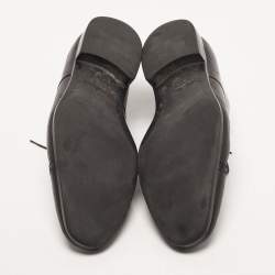 Pre Owned Salvatore Ferragamo Black Leather Lace Up Oxfords Size 43