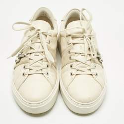 مملوكة مسبقًا Salvatore Ferragamo Cream Leather and Suede Sultan Low Top Sneakers Size 42.5