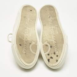 مملوكة مسبقًا Salvatore Ferragamo Cream Leather and Suede Sultan Low Top Sneakers Size 42.5