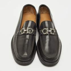 Pre Owned حذاء لوفرز سالفاتوري فيراغامو فورت جانشيني جلد أسود مقاس 45