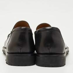 Pre Owned حذاء لوفرز سالفاتوري فيراغامو فورت جانشيني جلد أسود مقاس 45