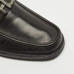 Pre Owned حذاء لوفرز سالفاتوري فيراغامو فورت جانشيني جلد أسود مقاس 45