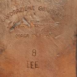 Pre Owned Salvatore Ferragamo Black Leather Embellished Slip On Loafers Size 42