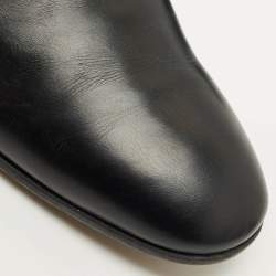 Pre Owned Salvatore Ferragamo Black Leather Embellished Slip On Loafers Size 42