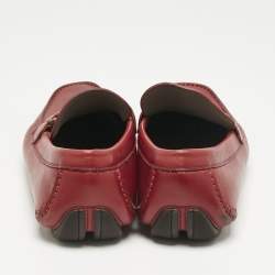 Pre Owned Salvatore Ferragamo Red Leather Sardegna Slip On Sneakers Size 42