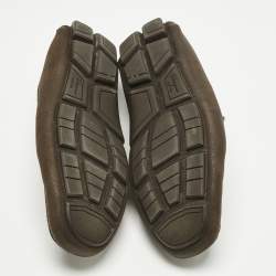 Pre Owned Salvatore Ferragamo Brown Nubuck Leather Sardegna Loafers Size 42